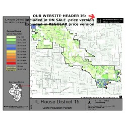 M42-IL House District 15, Latino Population Percentages, by Census Blocks, Census 2010