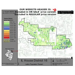 M42-IL House District 16, Latino Population Percentages, by Census Blocks, Census 2010