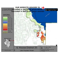 M42-IL House District 25, Latino Population Percentages, by Census Blocks, Census 2010