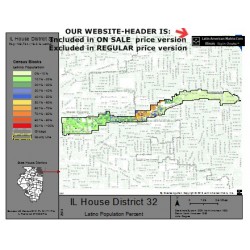 M42-IL House District 32, Latino Population Percentages, by Census Blocks, Census 2010