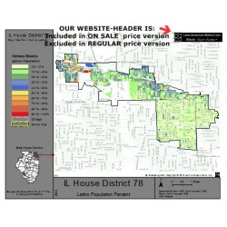 M42-IL House District 78, Latino Population Percentages, by Census Blocks, Census 2010