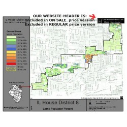 M42-IL House District 8, Latino Population Percentages, by Census Blocks, Census 2010