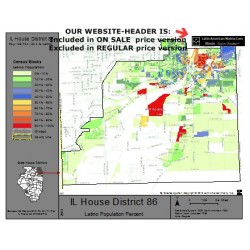 M42-IL House District 86, Latino Population Percentages, by Census Blocks, Census 2010