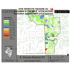 M42-IL House District 97, Latino Population Percentages, by Census Blocks, Census 2010