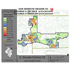 M51-IL Senate District 22, Latino Population Percentages, by Census Blocks, Census 2010