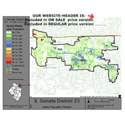 M51-IL Senate District 23, Latino Population Percentages, by Census Blocks, Census 2010