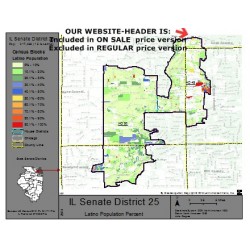 M51-IL Senate District 25, Latino Population Percentages, by Census Blocks, Census 2010