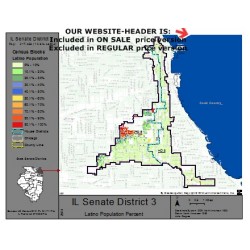 M51-IL Senate District 3, Latino Population Percentages, by Census Blocks, Census 2010