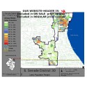 M51-IL Senate District 30, Latino Population Percentages, by Census Blocks, Census 2010