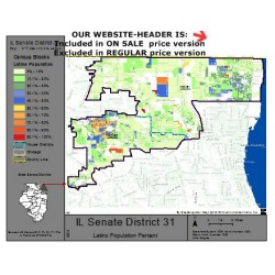 M51-IL Senate District 31, Latino Population Percentages, by Census Blocks, Census 2010