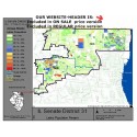 M51-IL Senate District 31, Latino Population Percentages, by Census Blocks, Census 2010