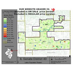 M51-IL Senate District 40, Latino Population Percentages, by Census Blocks, Census 2010