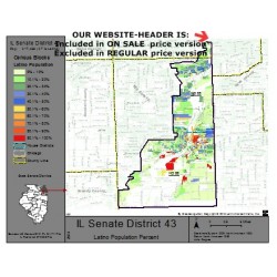 M51-IL Senate District 43, Latino Population Percentages, by Census Blocks, Census 2010