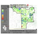 M51-IL Senate District 49, Latino Population Percentages, by Census Blocks, Census 2010