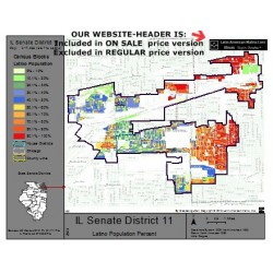 M52-IL Senate District 11, Latino Population Percentages, by Census Blocks, Census 2010