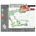 M52-IL Senate District 12, Latino Population Percentages, by Census Blocks, Census 2010