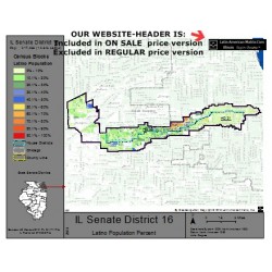 M52-IL Senate District 16, Latino Population Percentages, by Census Blocks, Census 2010