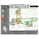 M52-IL Senate District 22, Latino Population Percentages, by Census Blocks, Census 2010