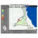 M52-IL Senate District 3, Latino Population Percentages, by Census Blocks, Census 2010