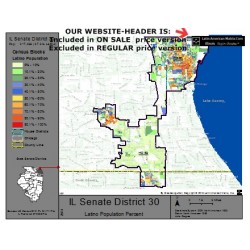 M52-IL Senate District 30, Latino Population Percentages, by Census Blocks, Census 2010