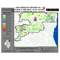 M52-IL Senate District 31, Latino Population Percentages, by Census Blocks, Census 2010