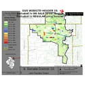 M52-IL Senate District 33, Latino Population Percentages, by Census Blocks, Census 2010