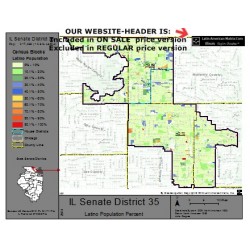 M52-IL Senate District 35, Latino Population Percentages, by Census Blocks, Census 2010