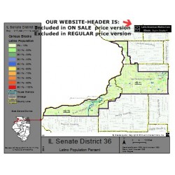 M52-IL Senate District 36, Latino Population Percentages, by Census Blocks, Census 2010