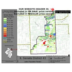 M52-IL Senate District 43, Latino Population Percentages, by Census Blocks, Census 2010