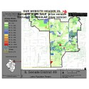 M52-IL Senate District 49, Latino Population Percentages, by Census Blocks, Census 2010