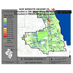 M52-IL Senate District 7, Latino Population Percentages, by Census Blocks, Census 2010