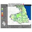 M52-IL Senate District 7, Latino Population Percentages, by Census Blocks, Census 2010