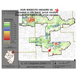 M71-IL US Congress District 11, Latino Population Percentages, by Census Blocks, Census 2010