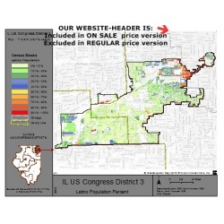 M71-IL US Congress District 3, Latino Population Percentages, by Census Blocks, Census 2010