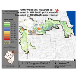 M71-IL US Congress District 5, Latino Population Percentages, by Census Blocks, Census 2010