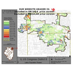 M71-IL US Congress District 8, Latino Population Percentages, by Census Blocks, Census 2010