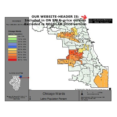 M82L-Chicago Latino Wards, Latino Population Percentages, by Ward, Census 2010