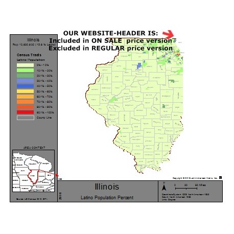 M13-Illinois, Latino Population Percentages, by Census Tracts, Census 2010